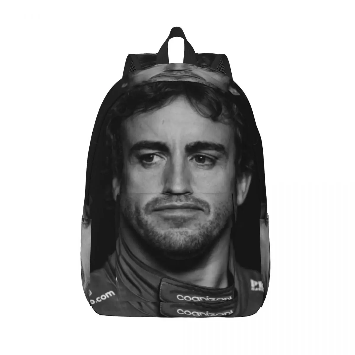 Mochila Alonso-lona com design amante do carro para homens e mulheres, bolsa de esportes para viagens, ensino médio e caminhadas