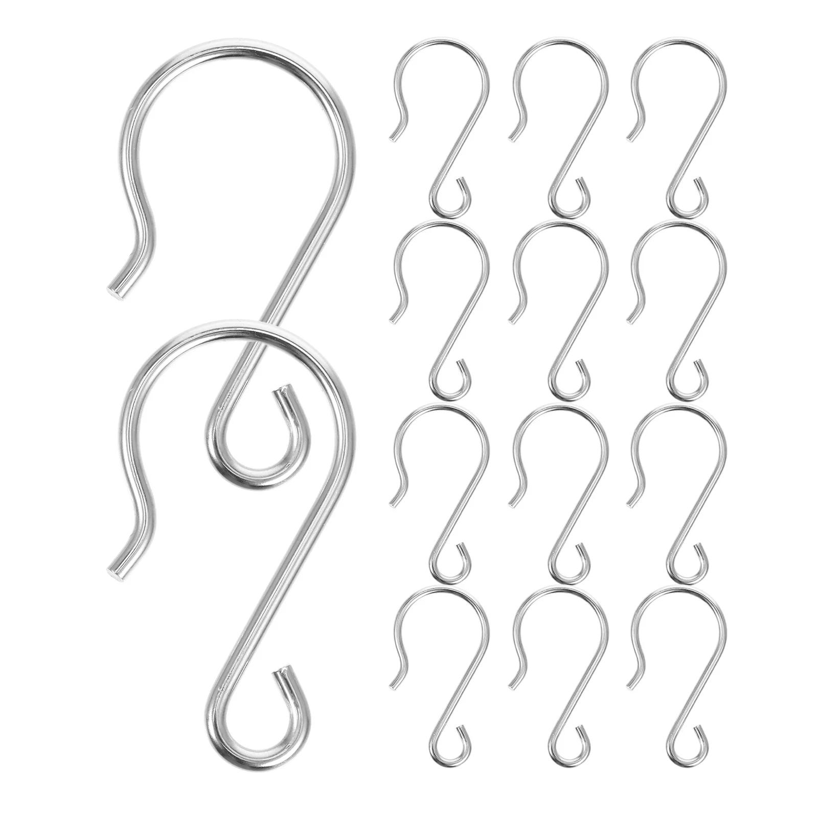 

100Pcs Stainless Steel Hooks Heavy Duty S Hook for Curtain Track Roller Gliders Smooth Slide Hanging Hardware Accessories