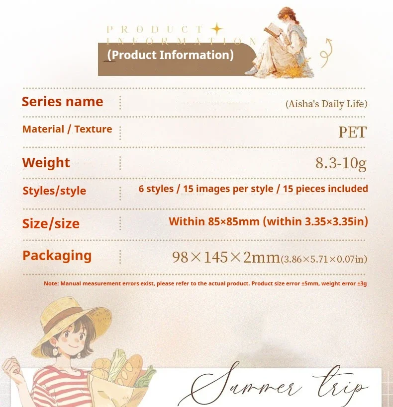 JIANWU Vintage Life Flower Character Landscape Material Collage Scrapbooking PET Sticker Creative DIY Journal Stationery