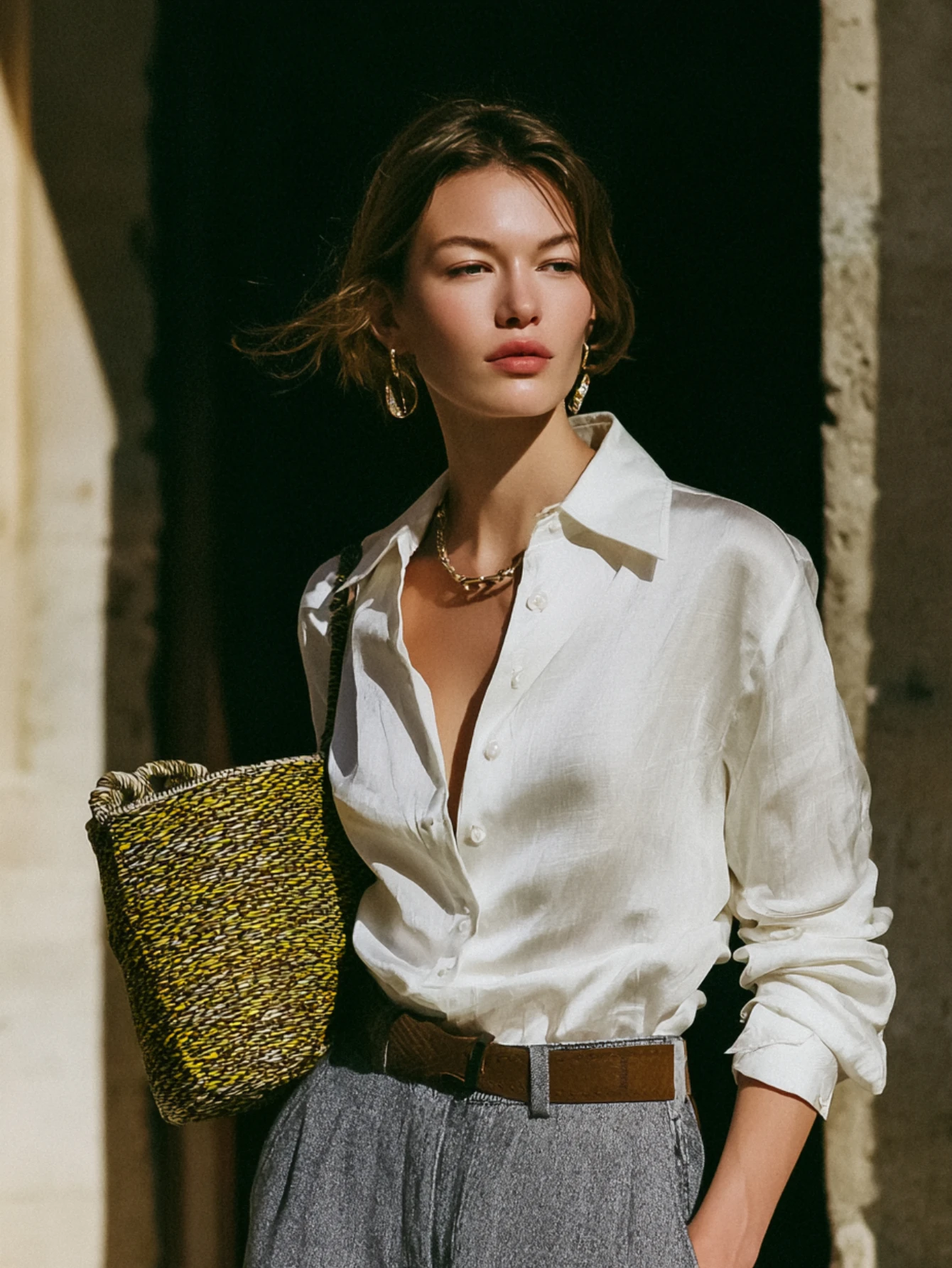 

Mia Muse Boutique Autumn Shirts 2025 Women's Casual Plain Long Sleeve Lapel Button Through Daily Basic Shirts