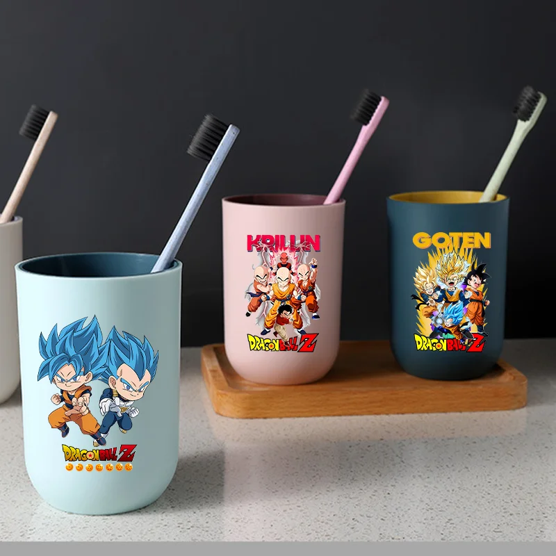 

Dragon Ball Z Bathroom Portable Couple Toothbrush Washing Mouth Cup Good Morning Plastic Home Hotel Tooth Brush Drinkware Cup