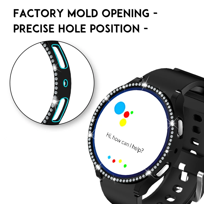 Coque en diamant pour Samsung Galaxy Watch 6, coque PC, protection de pare-chocs tout autour, accessoires de montre Galaxy Watch 6, 44mm, 40mm, mode