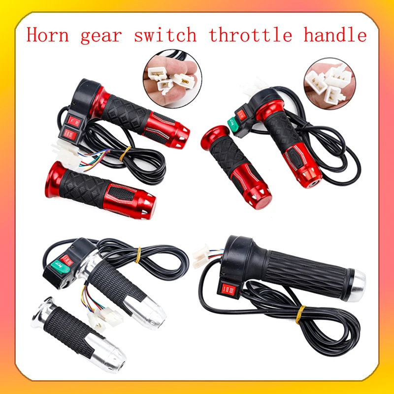 Throttle Handle 60V 3 Speeds Gear Switch With Horn Electric Bike Modification Part For Harley Citycoco Scooter Motorcycle E-Bike