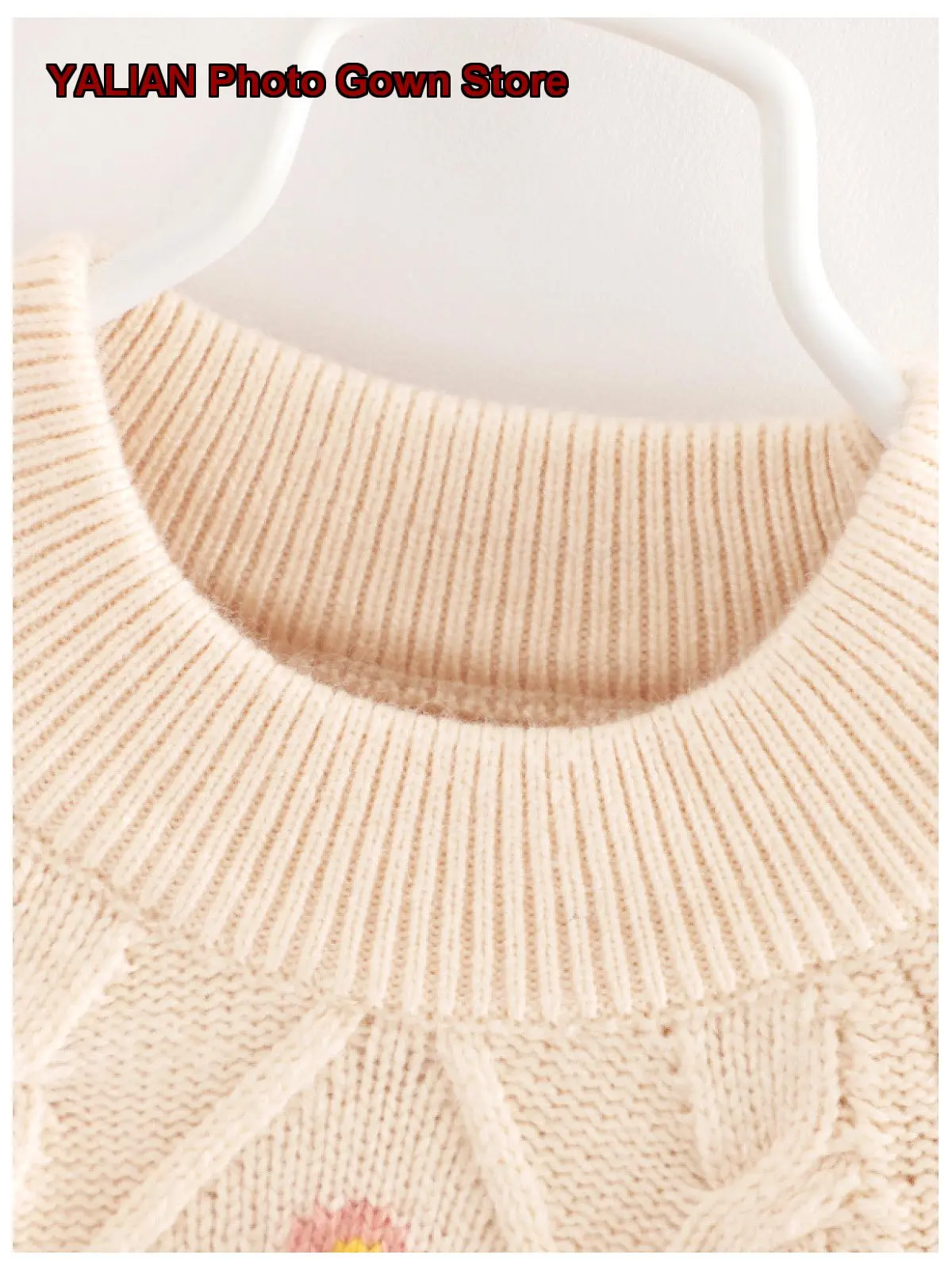 Girls Kids Cashmere Knit Dress Autumn Winter Jacquard Pattern Fresh Stylish Thickened Warm Top