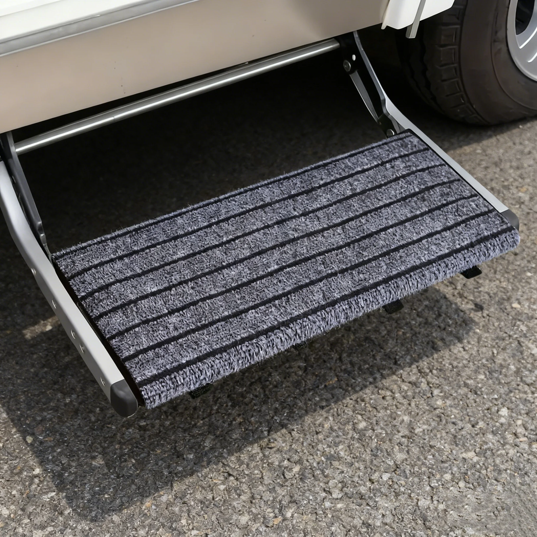 Rv Stair Rug Non-Slip Motorhome Stair Covers Adjustable Weather Resistant Trailer Ladder Protector For Beach Camping Tailgate
