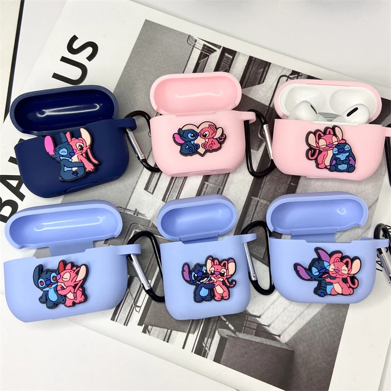 Disney-Étui de protection pour écouteurs pour Apple AirPods, Couple Stitch, Angel, 1, 2, 3, Generation Airpods Pro, Pro2, Bluetooth, Sauna Phone Case