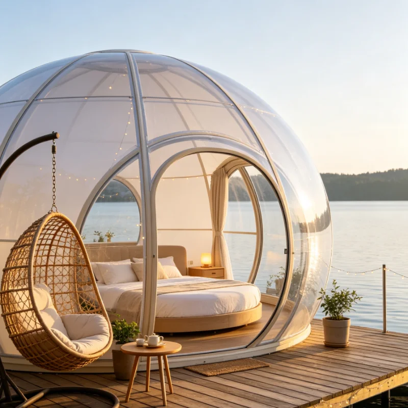 Customized Bubble Starry Dome Outdoor Camping Waterproof PVC Spacious Interior Panoramic View Portable Foldable Glamping