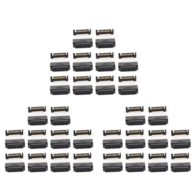 

ABKN-30Pair L29-Sata Plug 5 Holes SATA Male SATA Male Socket Serial Port 15P Power Connector Shell Plug And Shell