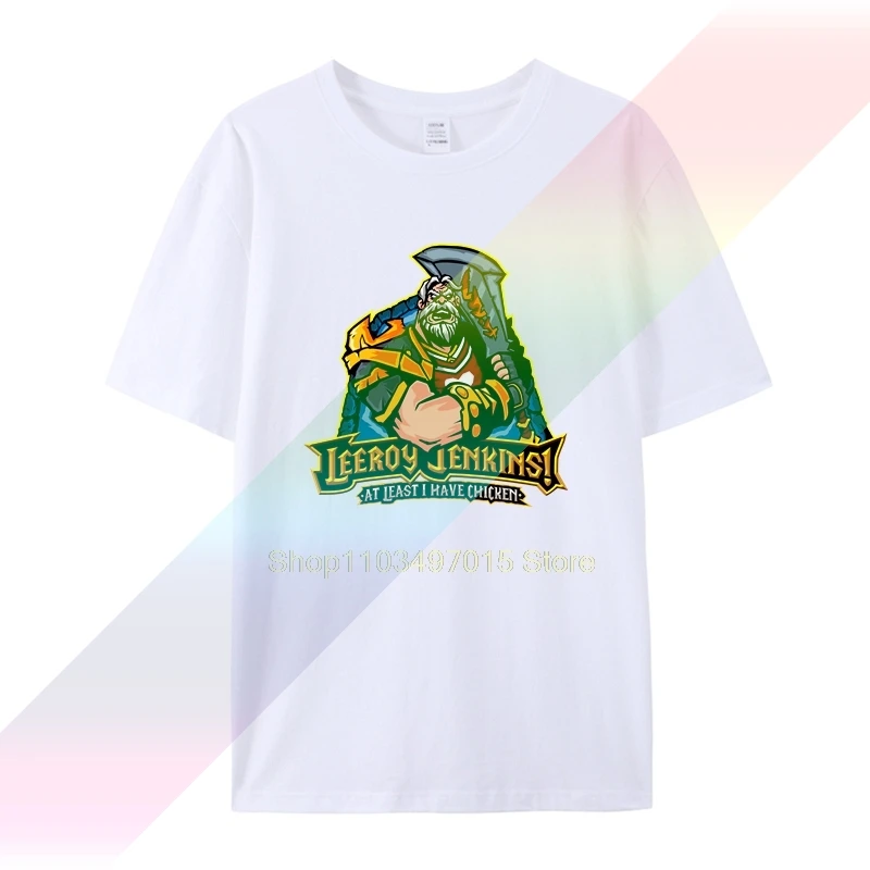 Хлопковая модная футболка World of Warcraft Leeroy Jenkin Хлопковая модная футболка World of Warcraft Leeroy Jenkin