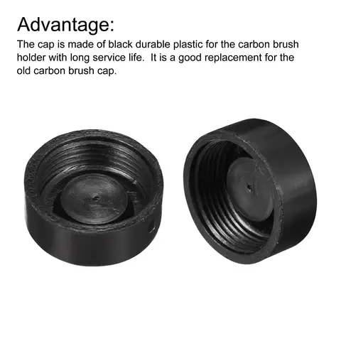 DMiotech 10 st svarta plastskruvar kolborstehållare lock hölje motor elektrisk borste gänga 19 mm ytterdiameter 15 invändig diameter 8 mm höjd 8 best sales Black Decker-delar - №4