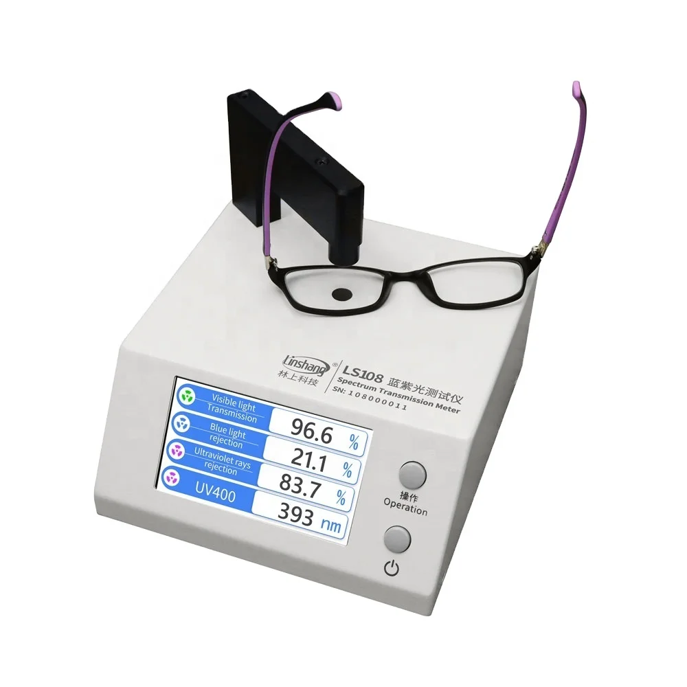 LS108 UV blue blocker Lens Transmission Meter test anti blue light eyeglass UV transmission Vsible Light transmittance