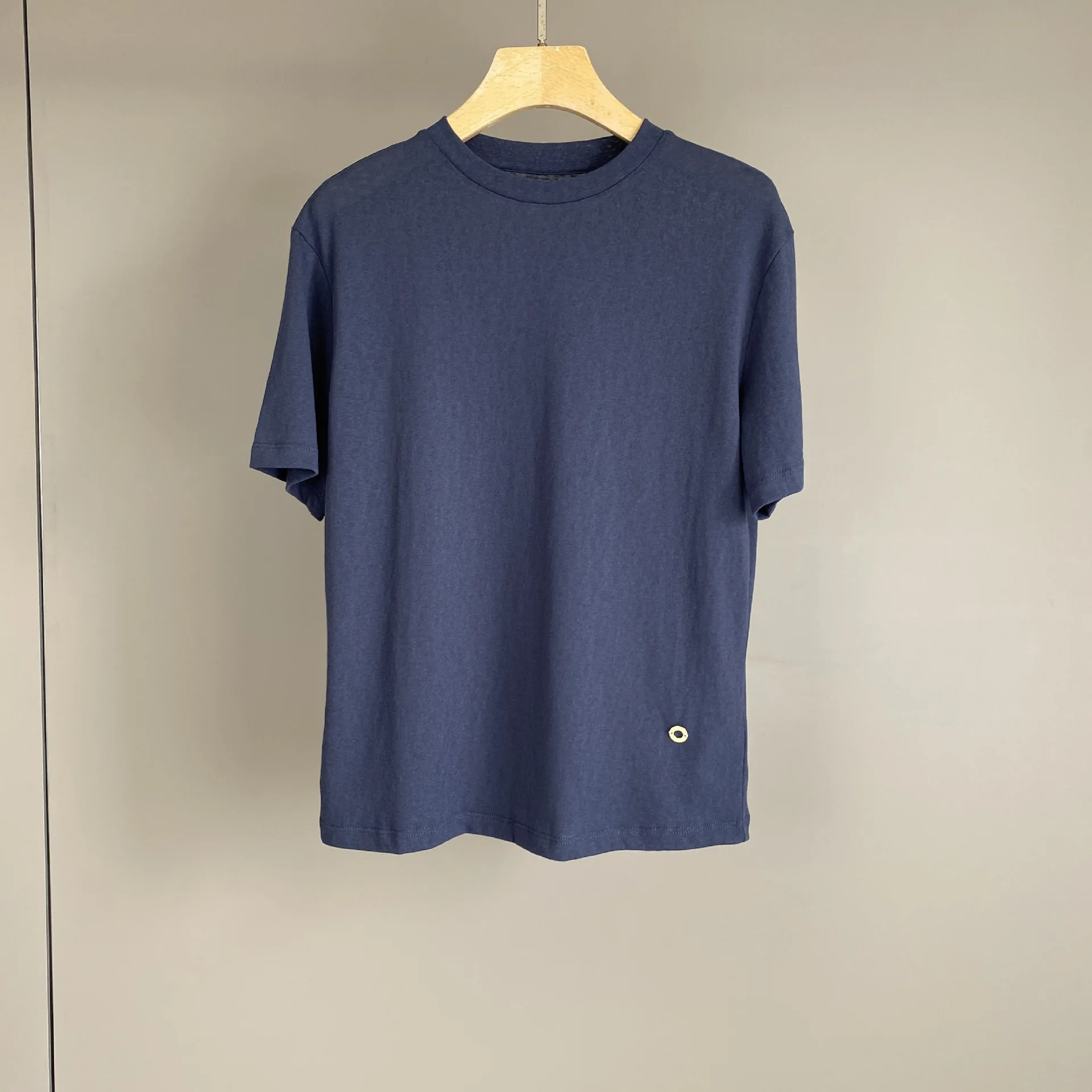 Women's Spring Summer New Cotton Round Neck Solid Color Pullover Short Sleeved T-shirt