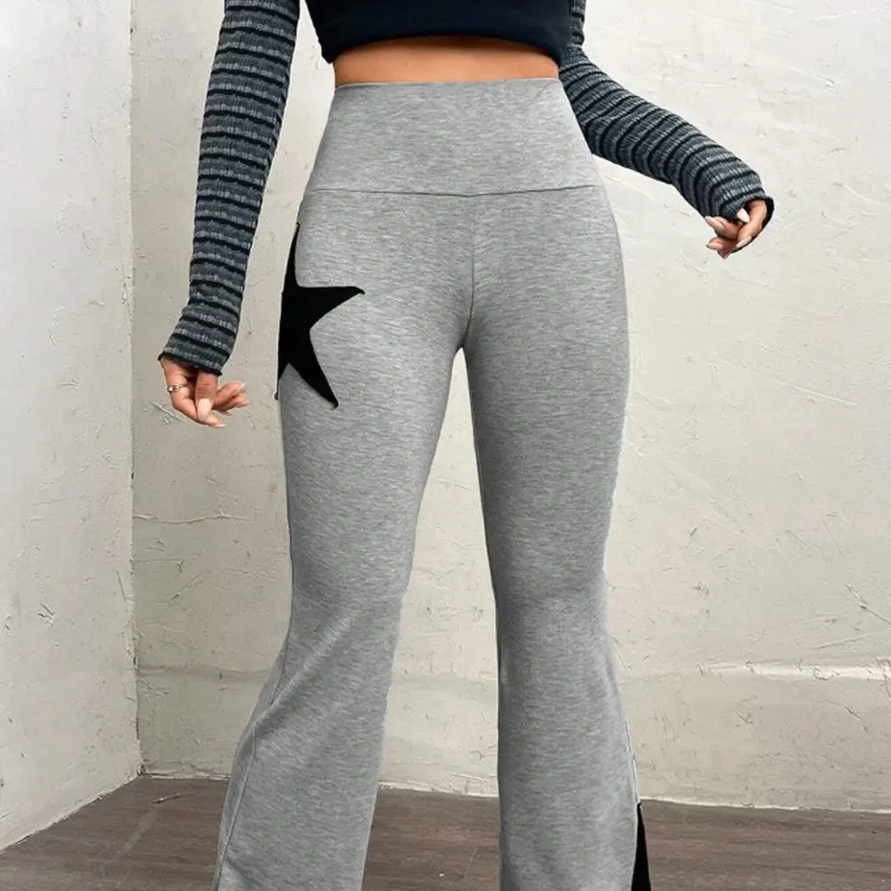 Lässige, gerade Leggings in voller Länge, Hose mit mittlerer Taille, bequemes Basic-Design, modische Leggings für Damen