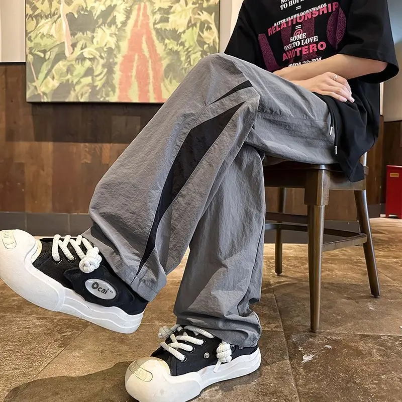 New Autumn Casual Pants Loose Straight Versatile Trendy Charge Pants Hong Kong Style Teen Sports Trousers for Men