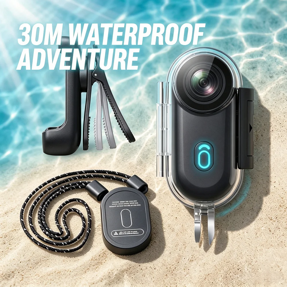 JETO 4K Mini Action Camera, 30M Waterproof Case, WiFi Wearable POV Cam with Magnetic Clip for Diving Surfing Snorkeling