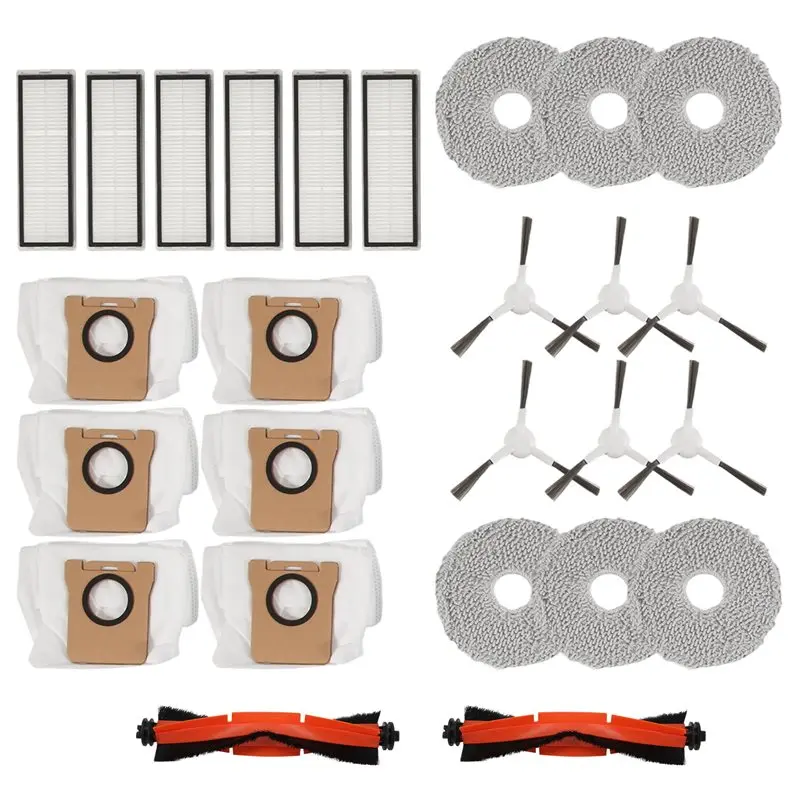 

ABKJ-For Robot Vacuum X20+/X20 Plus Replacement Parts Accessories Main Side Brush Hepa Filter Mop Cloth Dust Bag