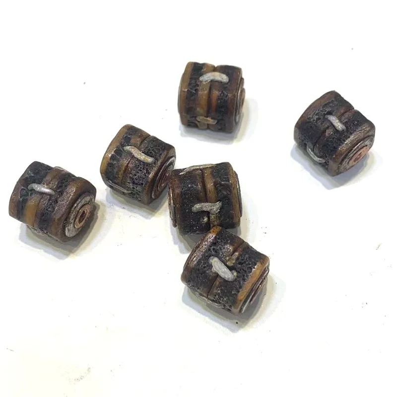 

High-End Tibetan Old Bone Gabala Inlaid Brass Hole Bracelet Buddhist Bead Accessories Top