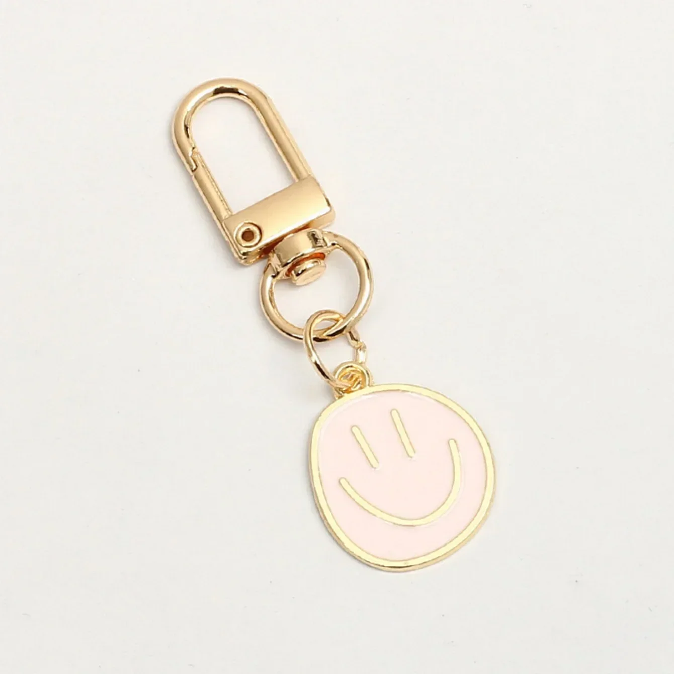 Cute Enamel Metal Smile Face Keychain Shiny Durable Women's Key Ring Lovely Bag Accessory for Daily Use image 4
