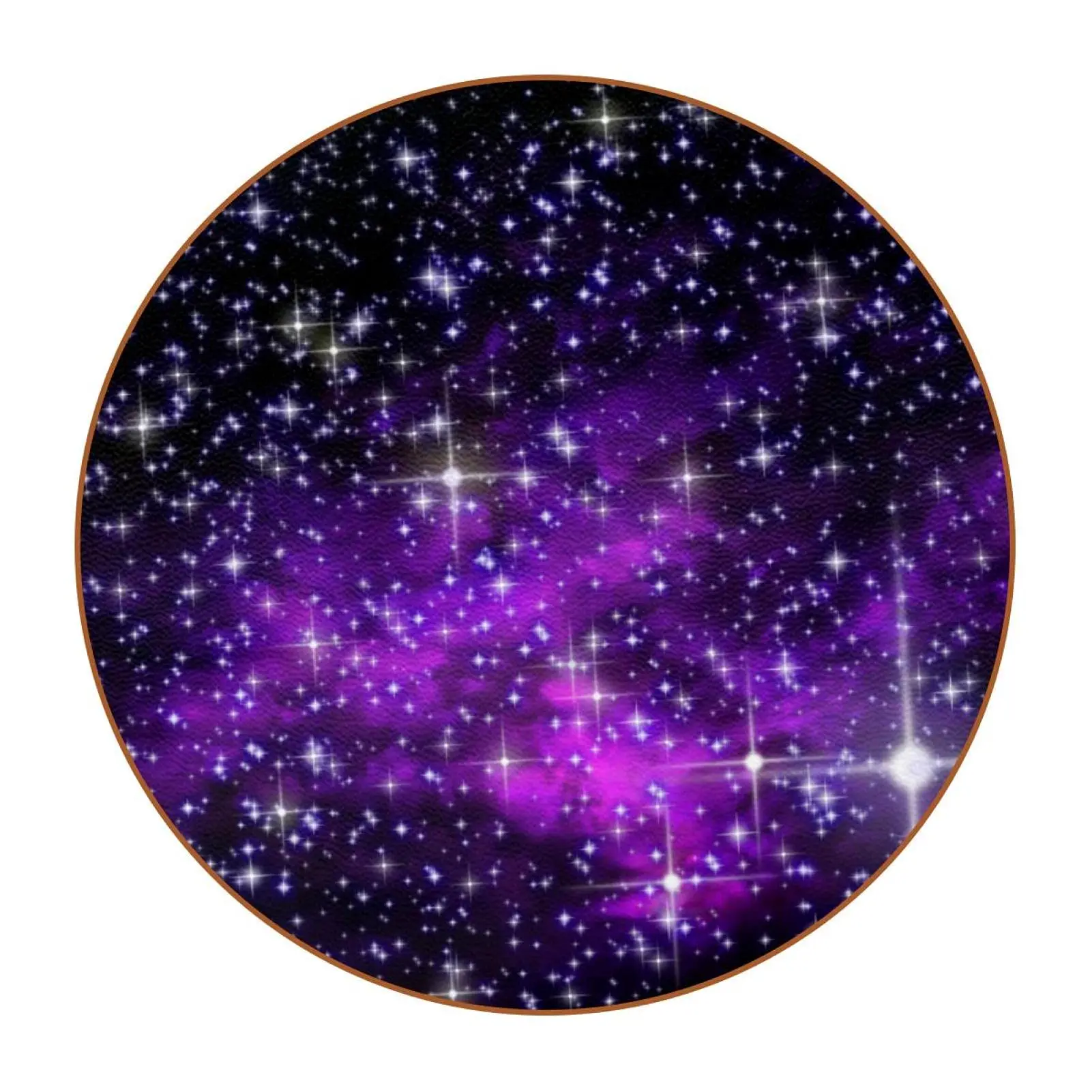 Round Coaster Galaxy Starry Sky Coasters for Drinks Skid Cups Place Mats Set of 1 Room Decor Coasters for Cups Mugs Glass Coffee