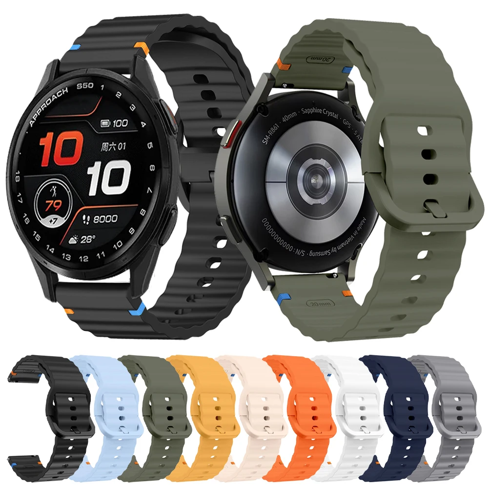 20mm Silicone Strap For Garmin Forerunner 165 245 645 Sport Watch band For Garmin Approach S50/Vivoactive 5 3/Venu SQ 2 Bracelet