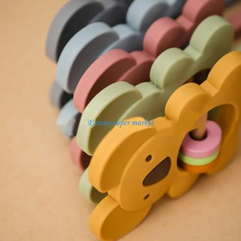 090B Mordedor bebê Griping Toy HandBells Toy Bebês 0-12 meses Presente chá bebê