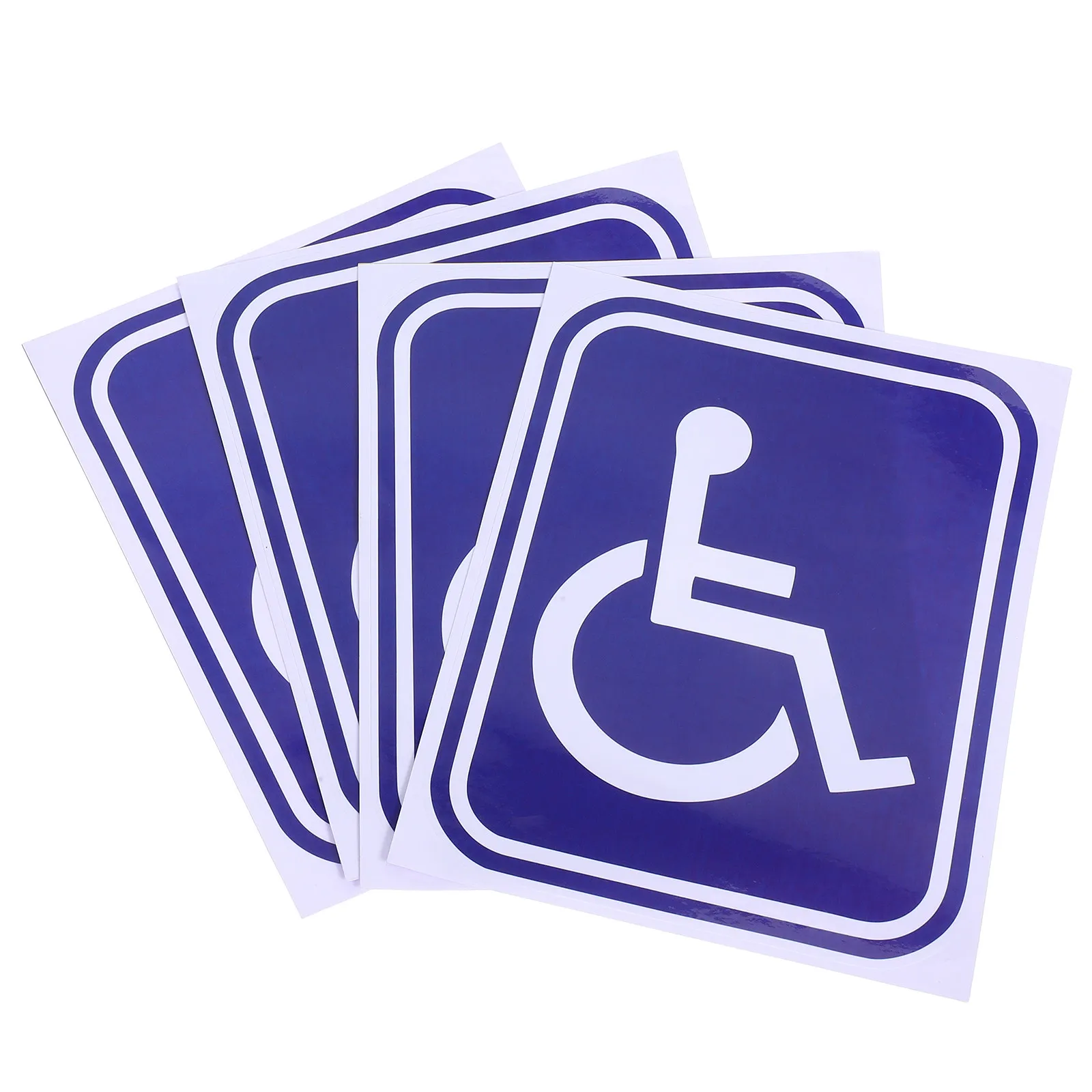 4Pcs Disabled Wheelchair Sign Sticker Adhesive Disability Symbol Decal Flexible Long Life for Restroom Elevator Car Window