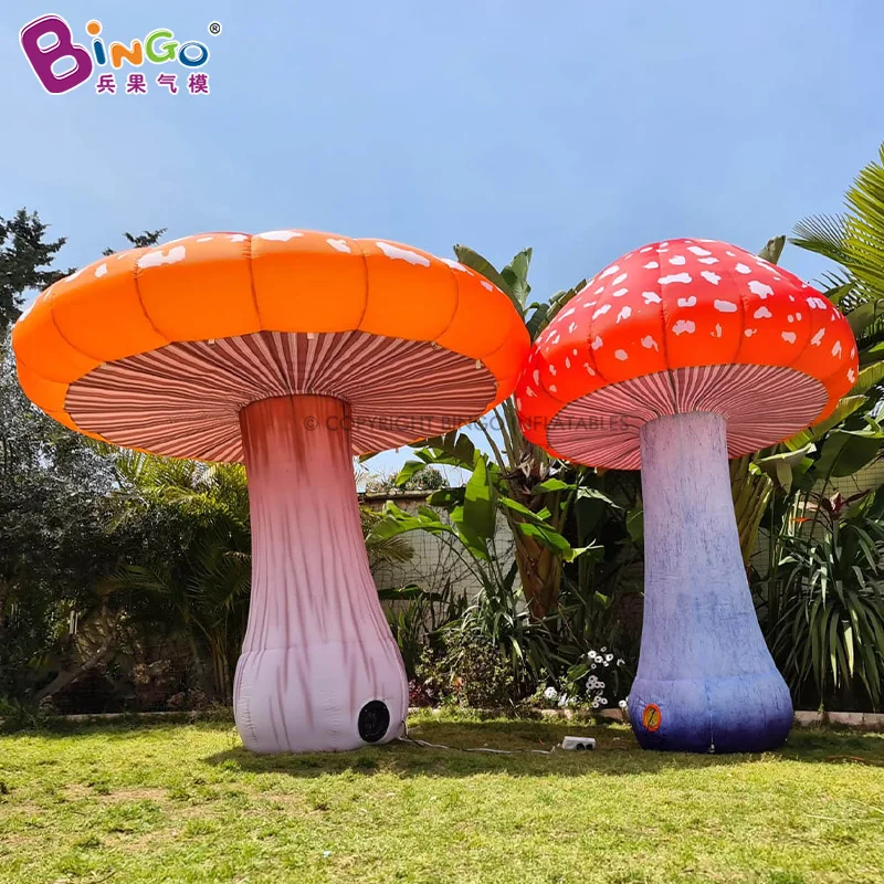 

Full Printing Colored 9.8 Feet Tall Inflatable Mushroom Balloon For Theme Park Event Stage Decoration - BG-Z0552