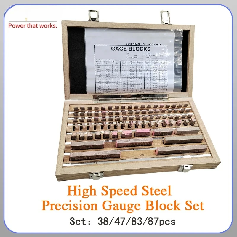 38/47/83/87pcs Block Gauge Set,0/1 Grade,High Speed Steel Gage Block,Custom Block Tools for Inspection & Measurement