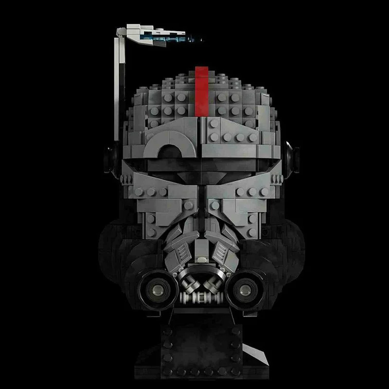 886 PCS Custom Helmet Model Bad Batch Helmet MOC Customize Modular Building Block Popular Kids Technology DIY Holiday Toy Gifts view 5