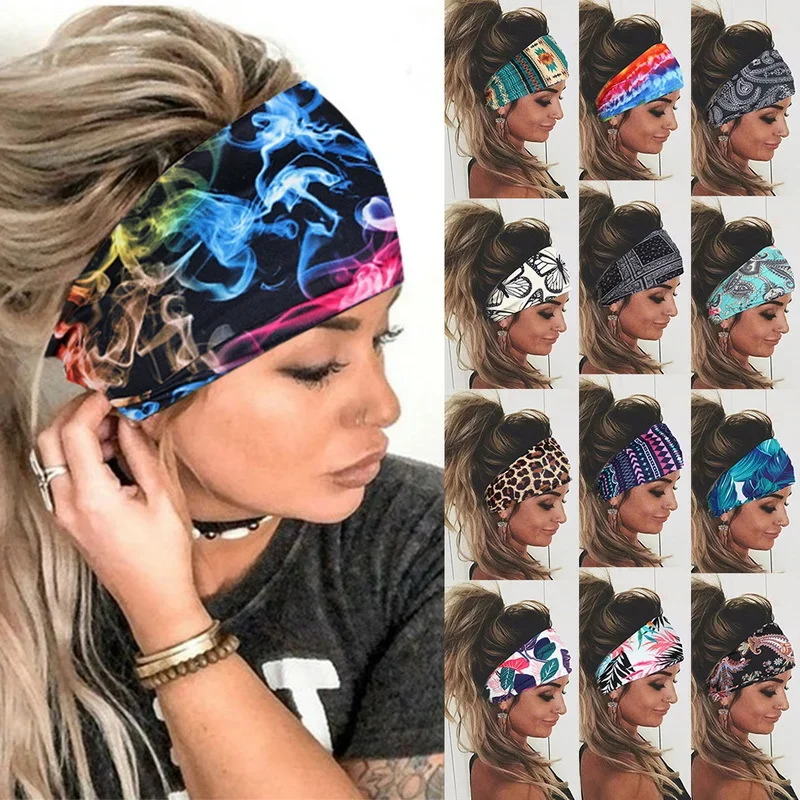 Tie Dye Cycling Yoga Sport Sweat Headband Women Sweatband For Men Women Yoga Hair Bands Head Sweat Bands Sports Safety