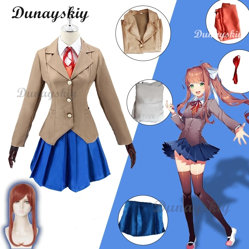 

Игра доки Литературный клуб Моника Косплей Sayori Yuri Natsuki косплей костюм женская школьная форма женские костюмы