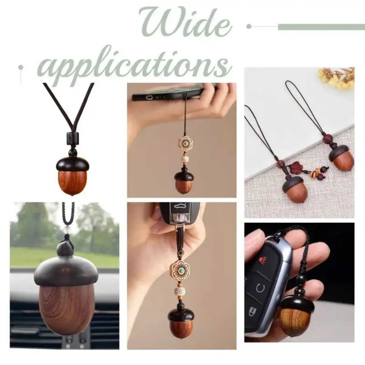 【Hot sales】Ebony acorns can be unscrewed. Hazelnut DIY jewelry pendant, key chain, car decoration, solid wood medicine box