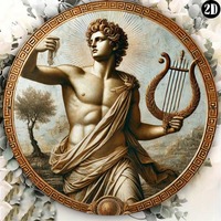 Sun God Apollo Metal Sign - 8x8\