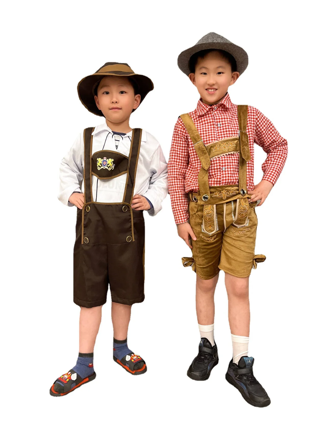 Kid Oktoberfest Dirndl Boy Costume Bavaria Beer Party costumi di monaco Fantasia Outfit Hat coppia tradizionale vestiti tedeschi