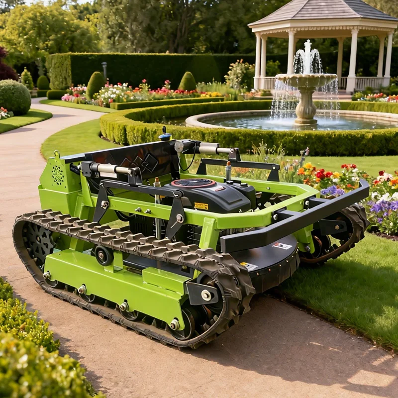Track RC Crawler Lawn Mower 300m Remote Distance Grass Cutting Robot For Dam Slope Solar Station Green Maintenance