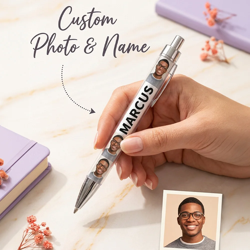 Custom Image Name Retractable Ballpoint Pen,Lightweight Portable,Memorable Custom Gift,Back To School Season,Daily Writing Tools