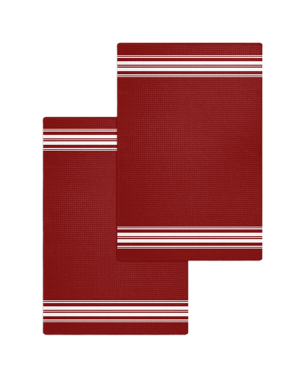 Christmas Wine Red Striped Country House 2/3/4PCS Kitchen Cleaning Cloth Towel Waffle Towel No Trace Dishcloth Rag Scouring Pad