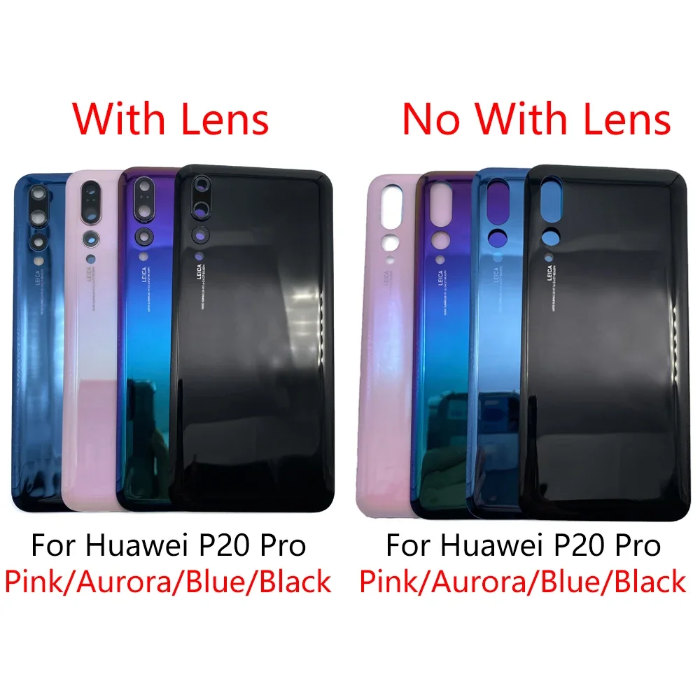 NEW Back Glass Rear Cover With Adhesive For Huawei P20 Pro Battery Door Housing Case back cover With Camera Glass Lens P20 Pro