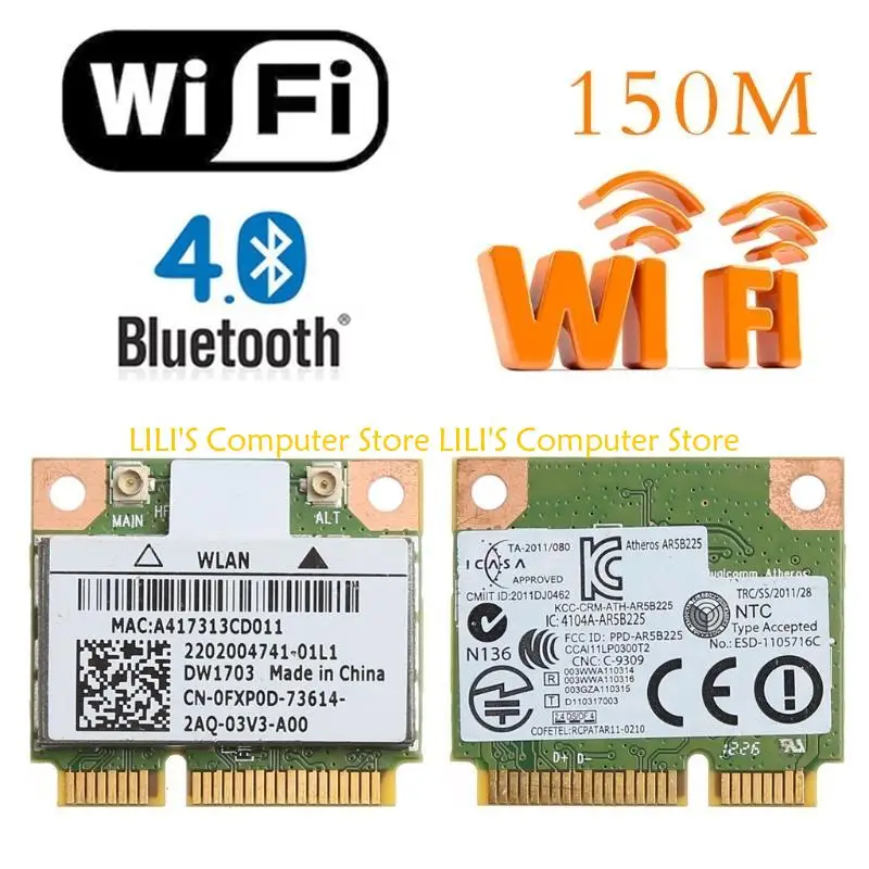Atheros AR5B225용 블루투스 호환 V4.0 무선 미니 PCI-Express 카드