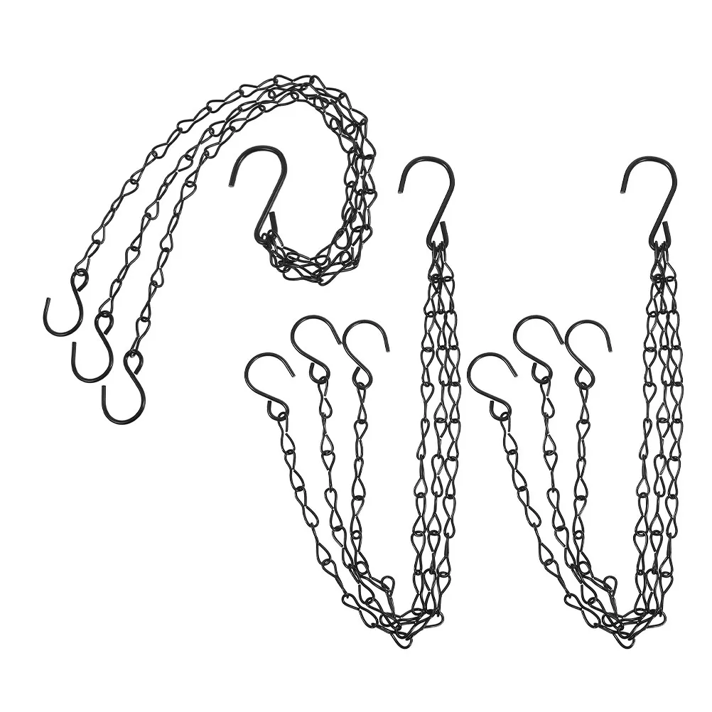 3Pcs Stylish Hanging Chain Set 16.5inch 3-Point Rust Resistant Metal Chains for Flower Pots Lamps Decorative