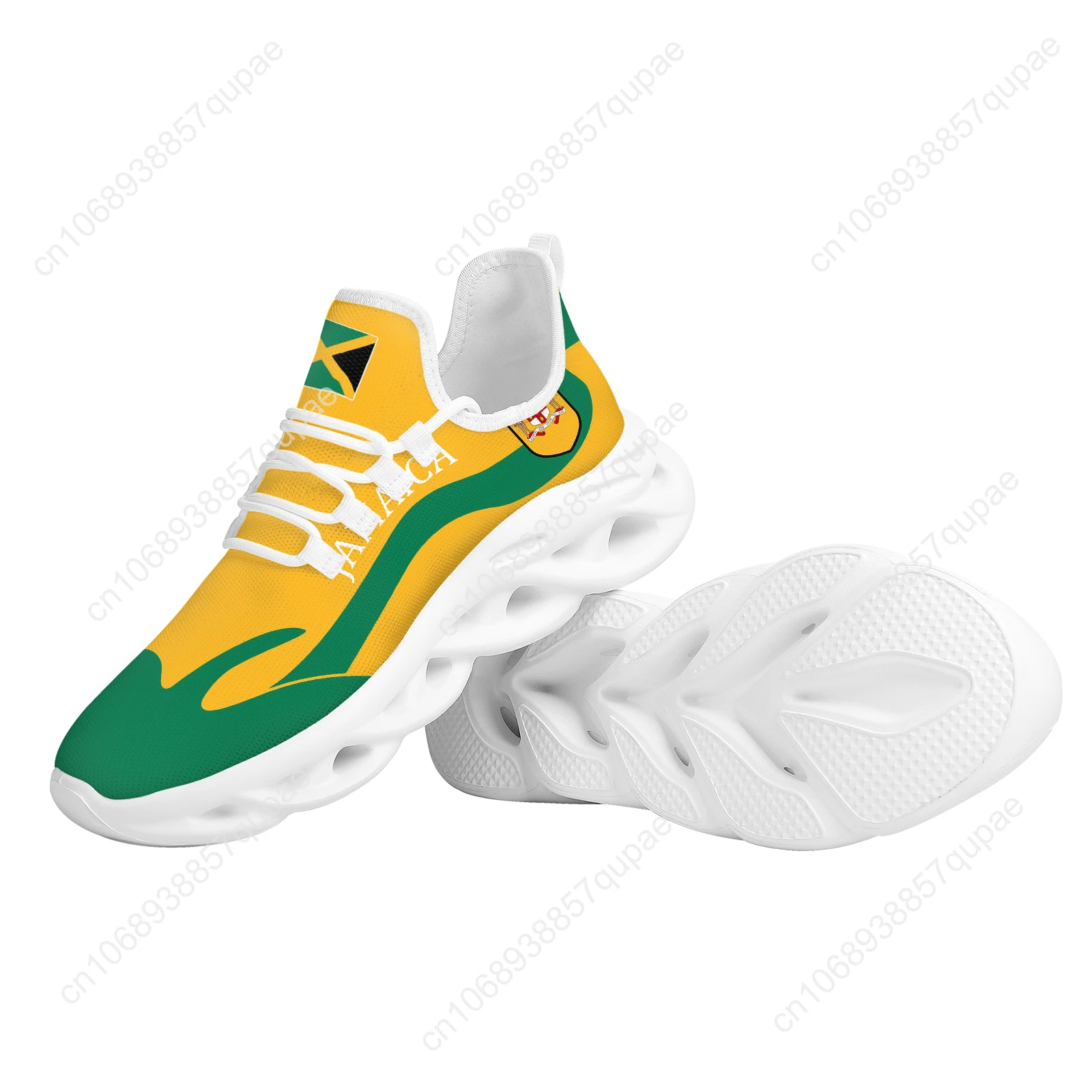 Jamaica Flag And Isle Of Springs Flats Sneakers Shoes Mens Womens Sports Shoes Fashion High Quality DIY Sneaker Custom Made Shoe