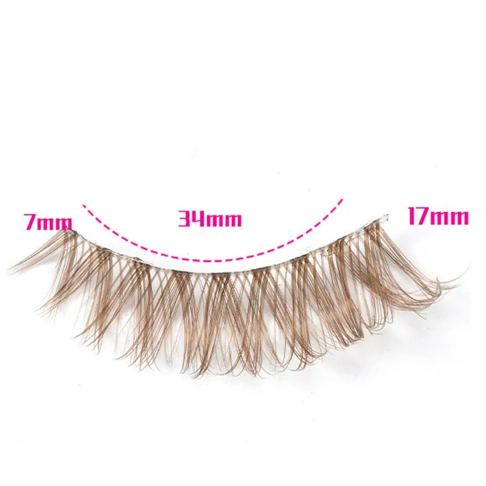 7 Pairs Simulation Eye Eyelashes Clear Stem Fluffy Brown Colored Eyelashes Lashes Extension Reusable 3D False Eyelashes