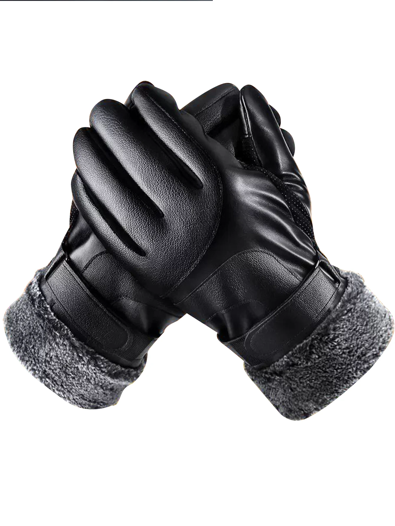 

Мужские зимние термостойкие перчатки для езды на мотоцикле с сенсорным экраном, на флисовой подкладке, утолщенные и ветрозащитные