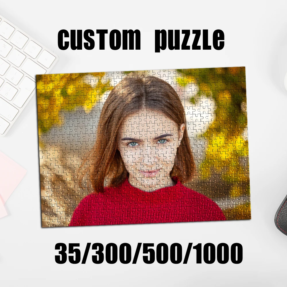 35/300/500/1000pcs Personalized Custom Photo Puzzle Family portrait Customize Parent-Child Interactive Diy Assemble Game Toy
