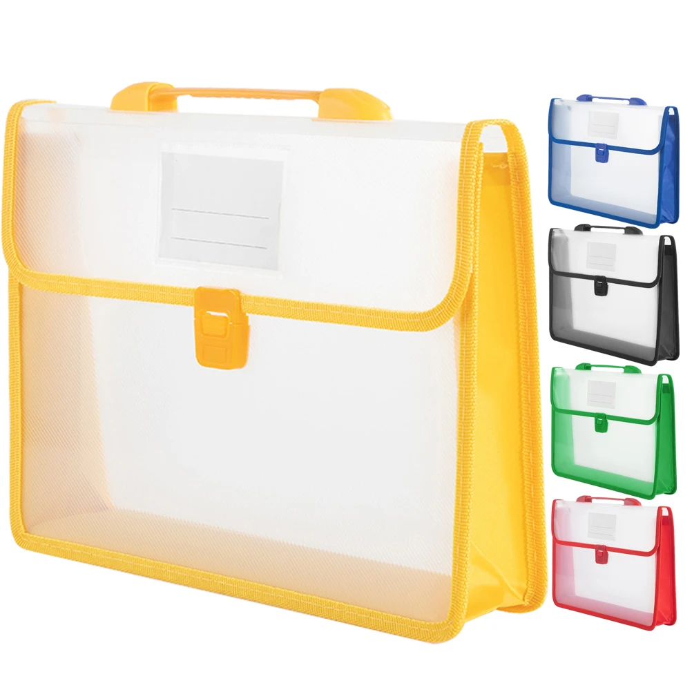 

5Pcs File Folder Document Organizer Large Capacity Vertical Style PP Lightweight Portable Carrying Case for Office