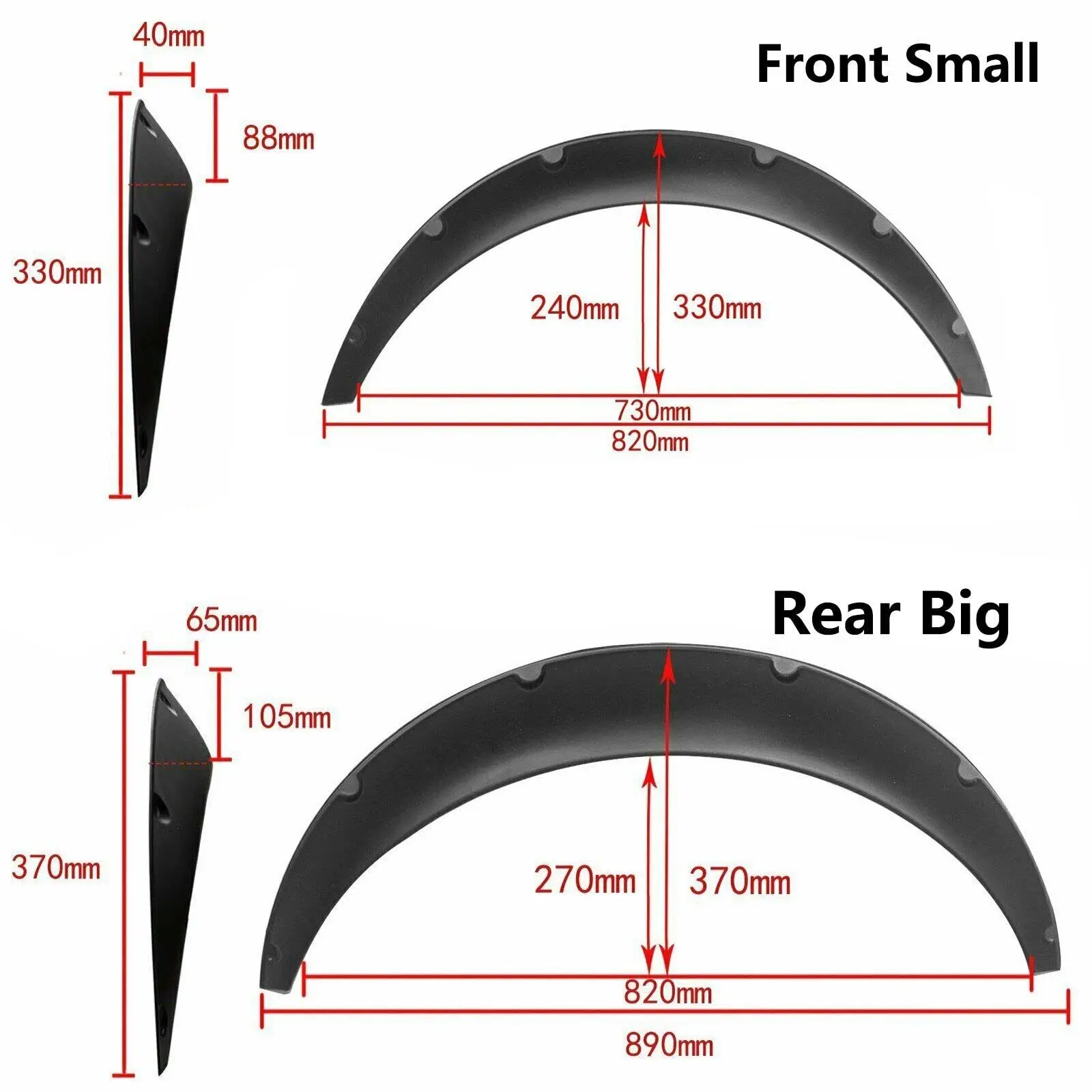 Universal Car Modification Wide Body Fenders for Sedans SUVs and Off-road Vehicles, Suitable for Widening Decorative Fenders