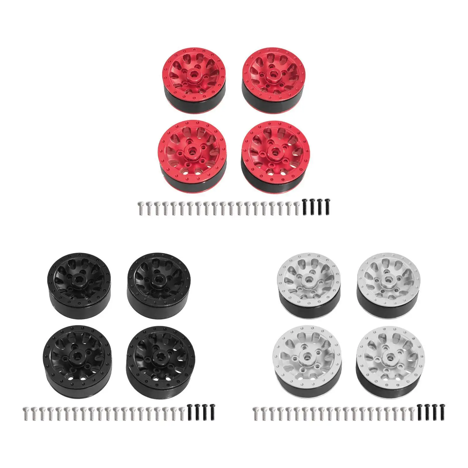 

4 Pieces 1:12 1:16 RC Wheels RC Vehicle Scale Accessory DIY High Performance RC Spare Parts Replacement for C14 D91 LC79 99S