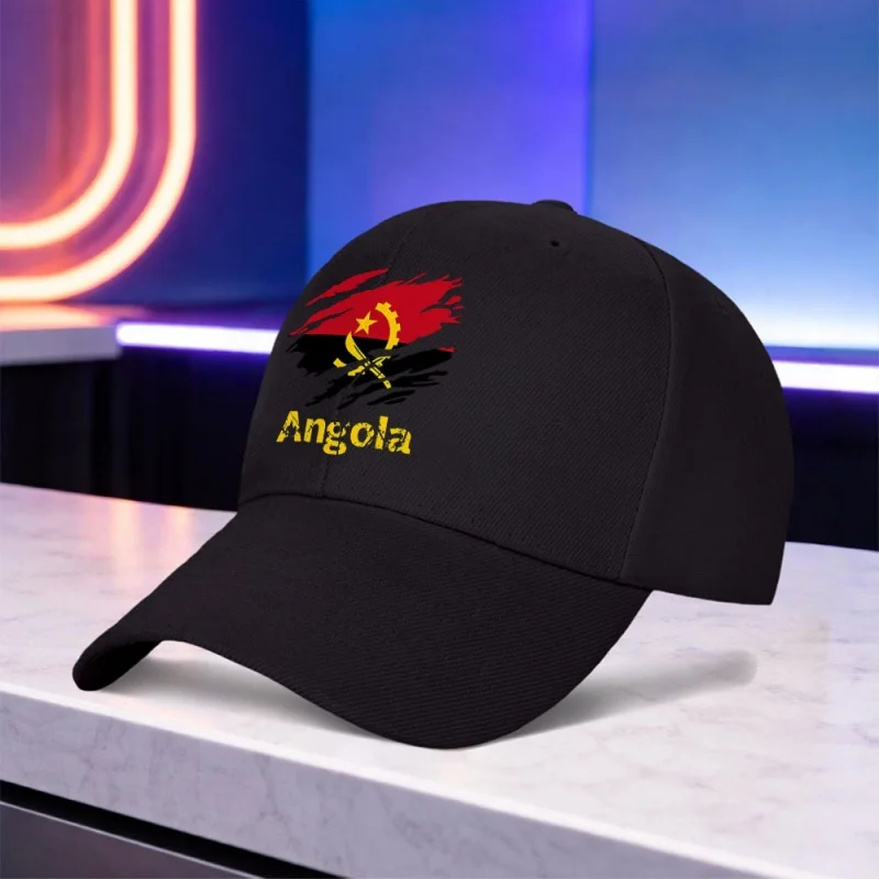 Angolan Flag Printed Lightweight Baseball Cap – Unisex Outdoor Sports Hat for Festivals, Weddings, Parties, Daily Wear