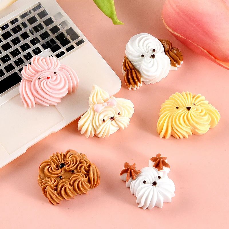 100pcs Kawaii Resin Miniature Simulated Cookie Flatback DIY for Phone Case Hairpin Keychain Earrings Dollhouse Accessories