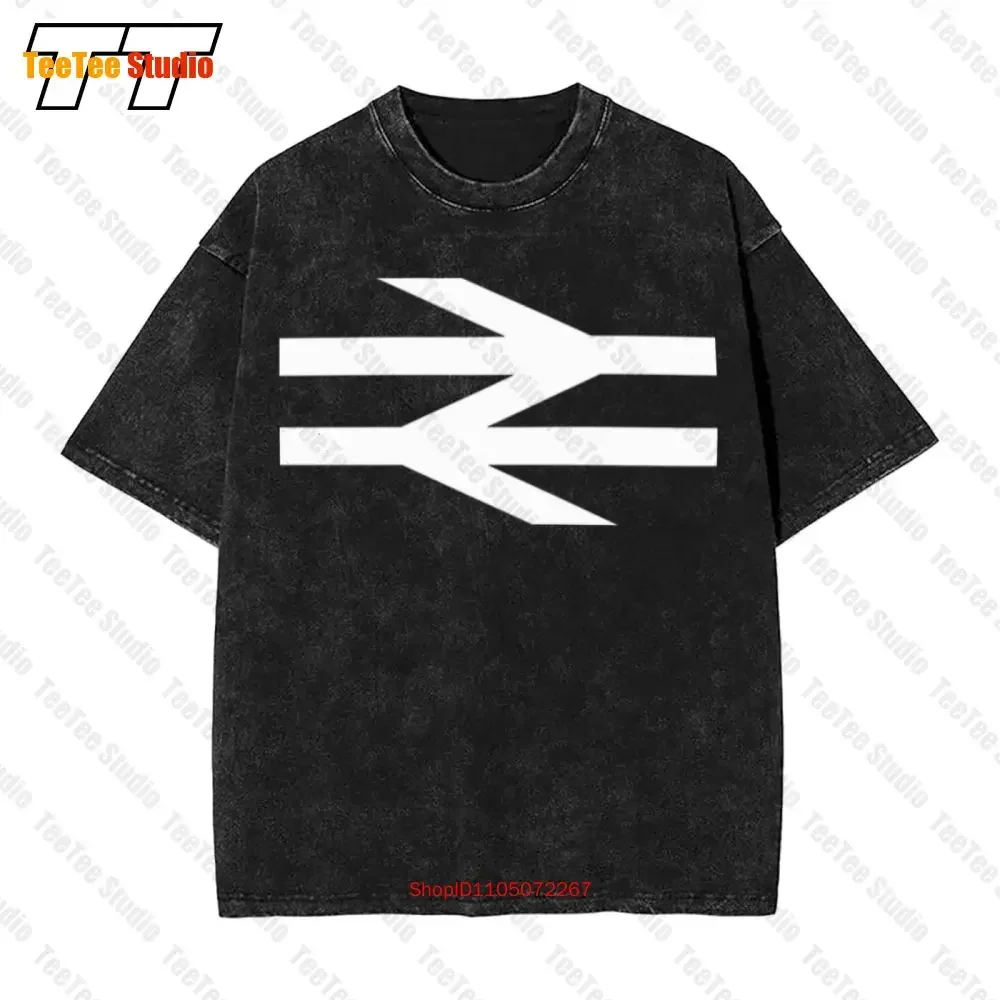 British Rail As Worn By Damon Albarn Premium Arrows Train Vintage Oversized T-Shirt Z7KA